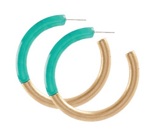 Alyssa Two Tone Hoop Earrings