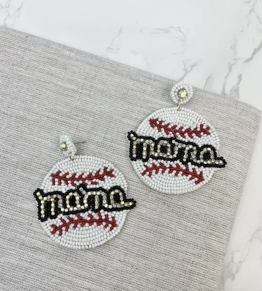 Glitzy Sport Mama Dangle Earrings