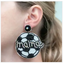 Glitzy Sport Mama Dangle Earrings