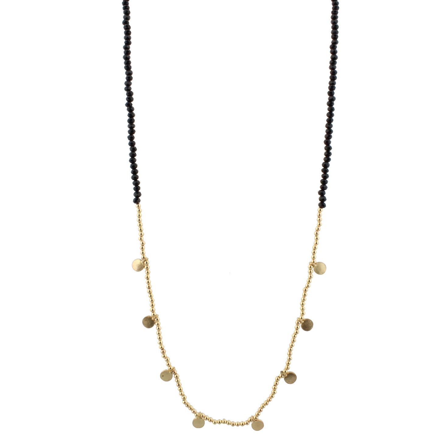 Gold Disc Beaded Necklace
