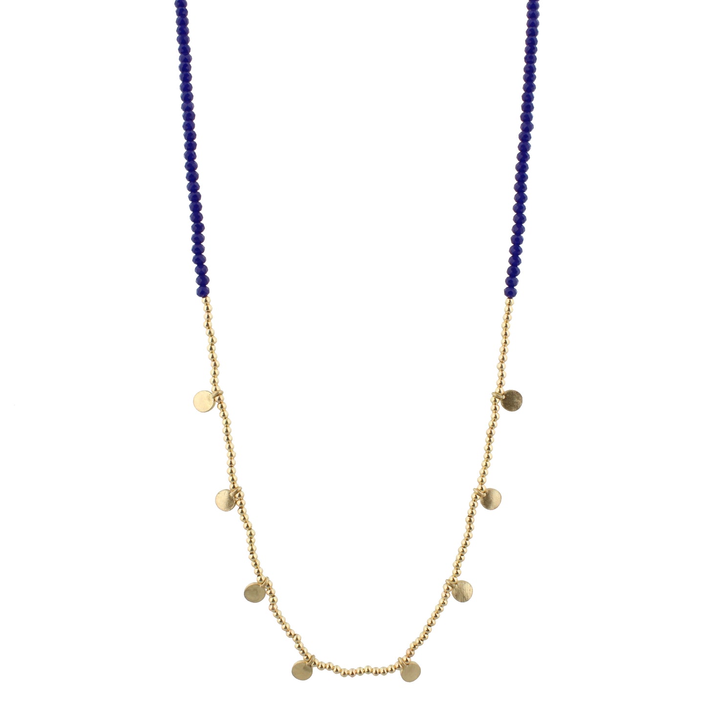 Gold Disc Beaded Necklace