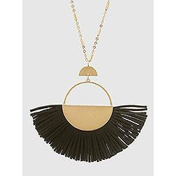 Circle Fan Tassel Necklace