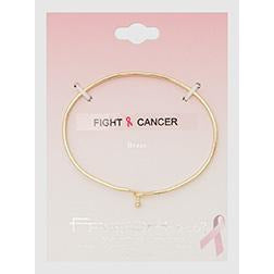 Fight Cancer Pink Ribbon Thin Bangle