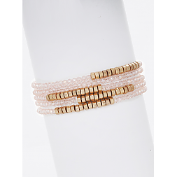 Crystal & Gold Beaded Bracelet Set