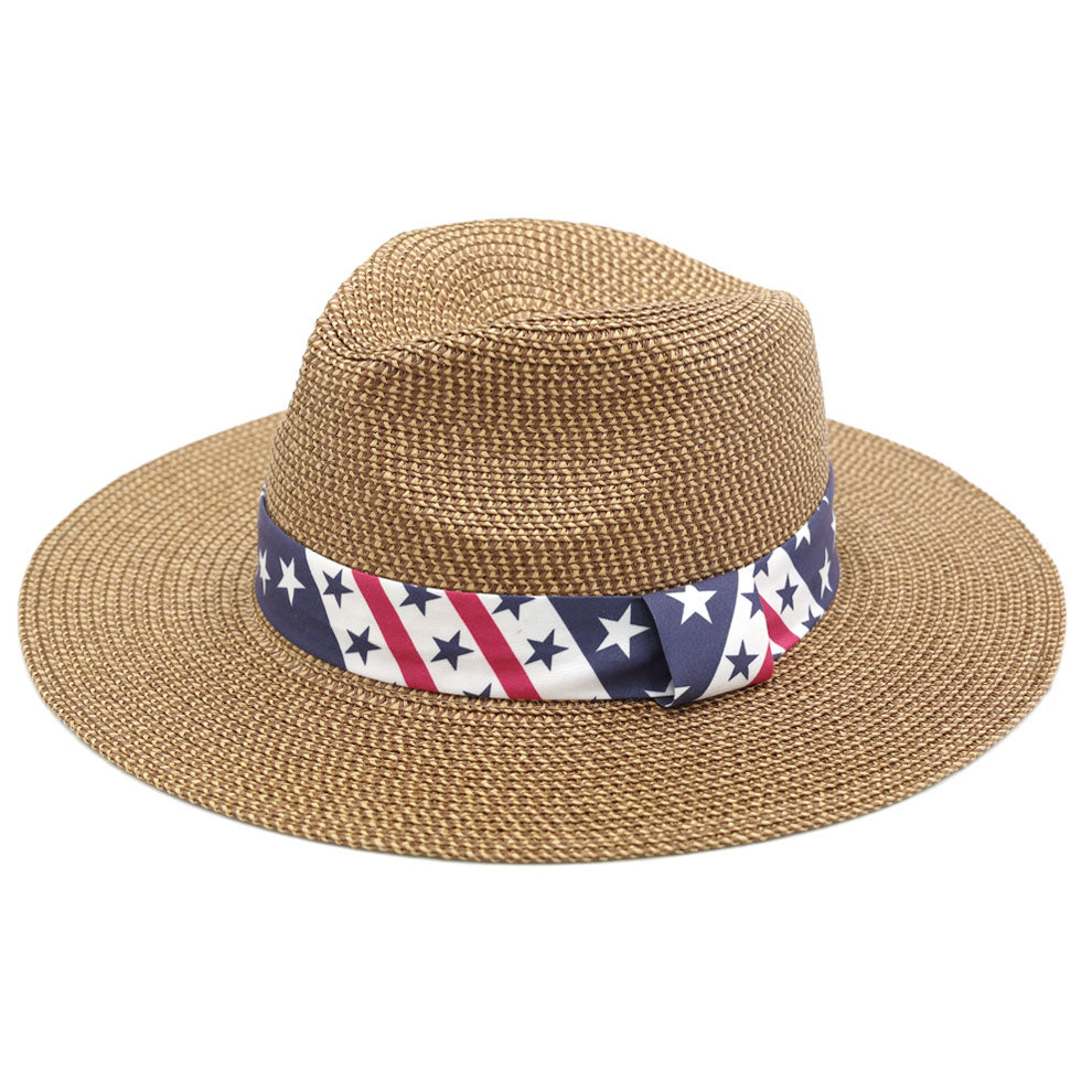 Straw Patriotic Banded Hat