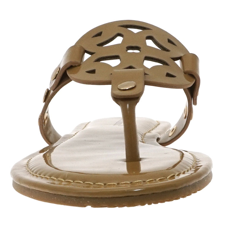 Patent Mocha Circle Design Sandal