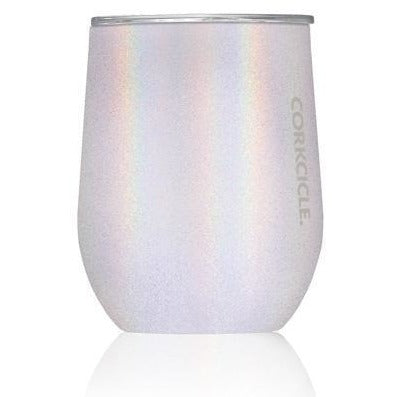 Corkcicle Stemless Wine Glass 12 oz Turquoise Sparkle Stainless